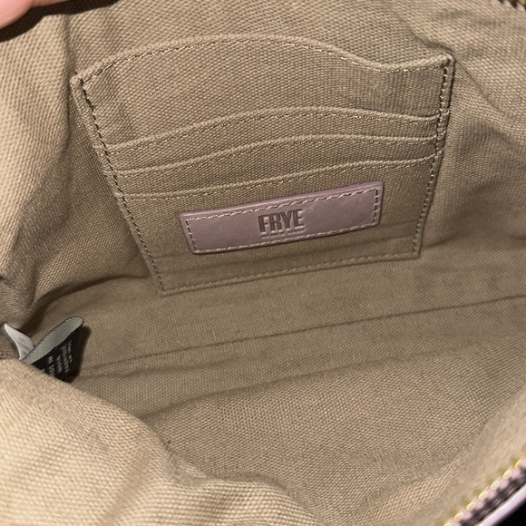 NWT Frye genuine leather mauve pink crossbody has pocket in front wrislet strap - Picture 7 of 11